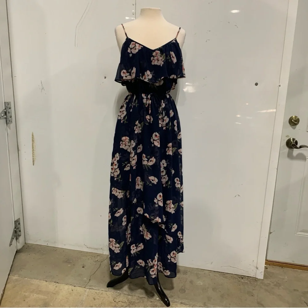 Abercrombie‎ & Fitch Maxi Dress Women’s Floral Navy Blue Dress Size M 2310